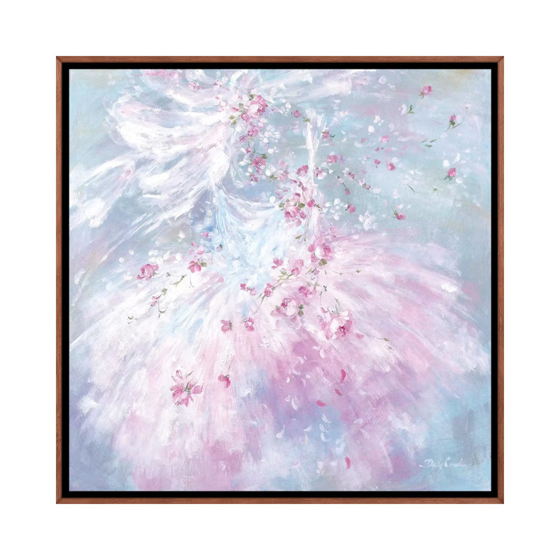 « Rosebuds tutu I » par Debi coules-reproduction d’art, Pas de tapis, H 18 po x l 18 po x 1,5 po