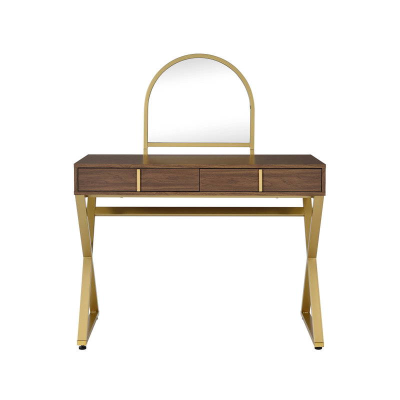 Bureau de meuble-lavabo avec miroir et plateau à bijoux Coleen