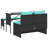 3 Piece Patio Dining Set With Cushions Poly Rattan-1191949442
