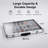 2 Pack Silver Aluminum Portable Display Case, 26" x 17" Trade Show Storage Box, Multipurpose Organizer for Trading Cards, Game Cards, Coins and Jewelry Collectibles