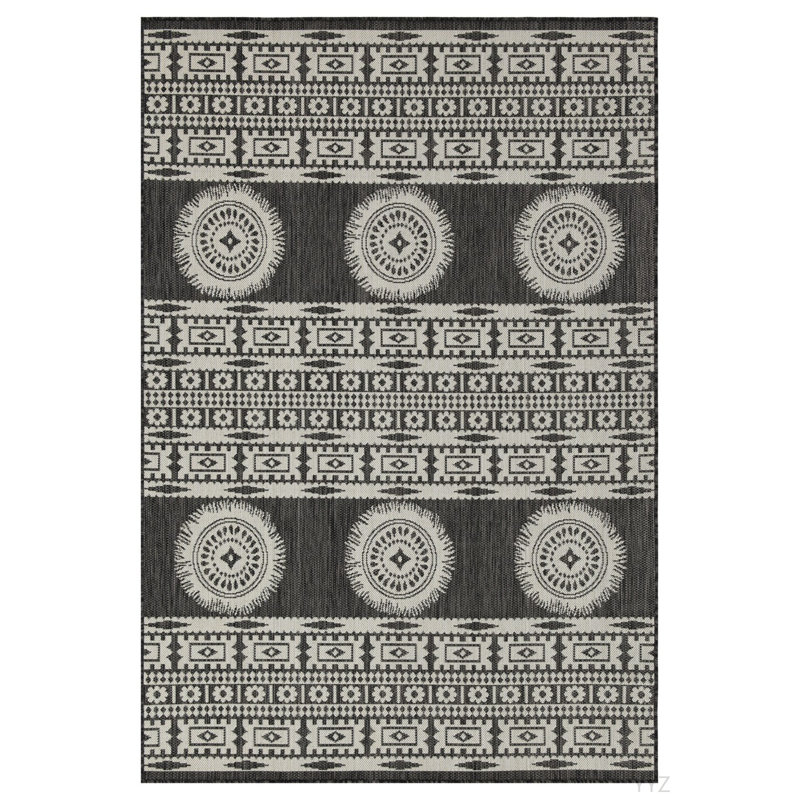 Sunshine GC_HAR2023 Anthracite 7 Ft. 10 In. X 10 Ft. 3 In. Indoor/Outdoor Area Rug, Rectangle 7'10" x 10'3"