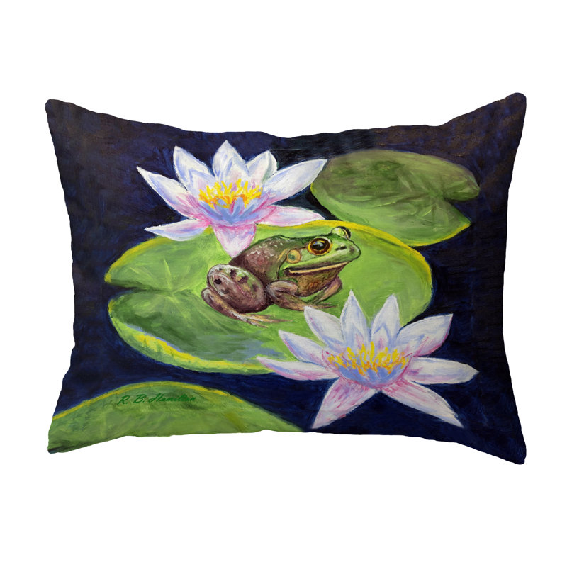 Coussin Frog & Lily, 11 po x 14 po