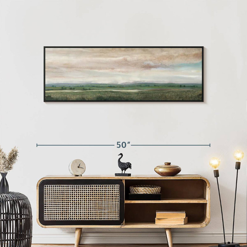 Sky Line II, 57 po x 19 po, Cadre flottant noir
