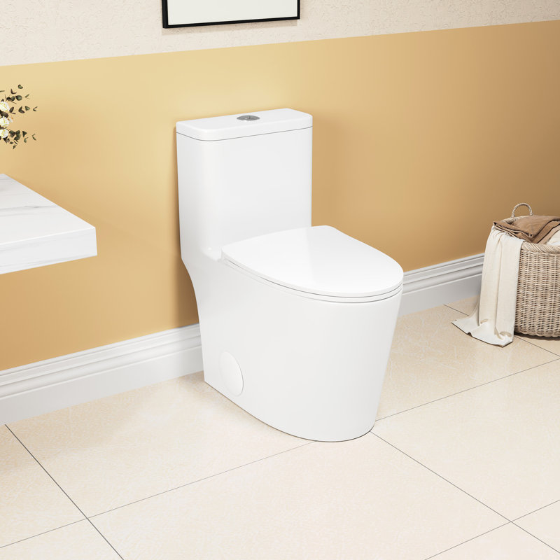1.1/1.6 Ceramic Toilet, Elongated, White, Comfortable, Soft Close Seat, & , T036wt Ceramic, Comfort Height,