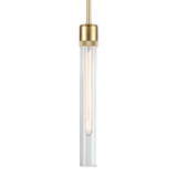 3" E26 Cylindrical Pendant Light, 18" Clear Glass