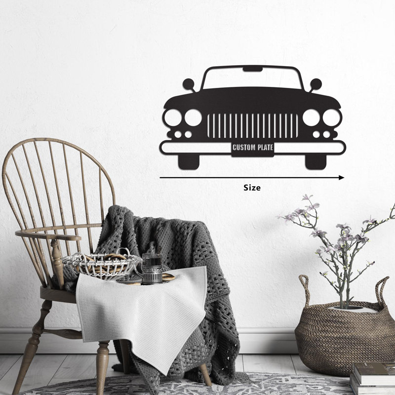Art mural en métal sur mesure pour voiture, plaque de licence personnalisée, décor d'automobile classique pour garage, décoration murale de grotte, cadeau pour papa
