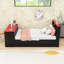 Lit plateforme avec éclairage DEL et lit gigogne simple, bureau-678787671-678787668