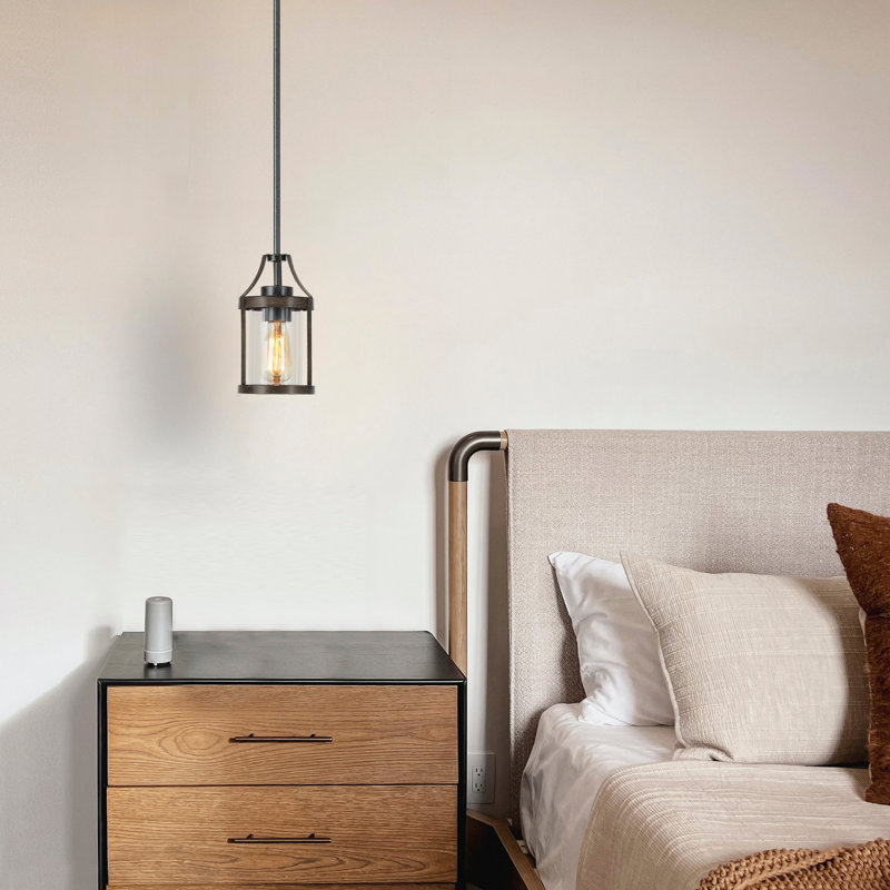 Mini-luminaire suspendu simple 10 po avec finition gris foncé Dayton