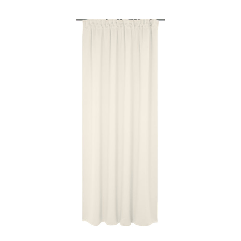 Newbury 67% Polyester And 33% Cotton Room Darkening Single Curtain Panel, 130cm Width x 295cm Drop, Cream
