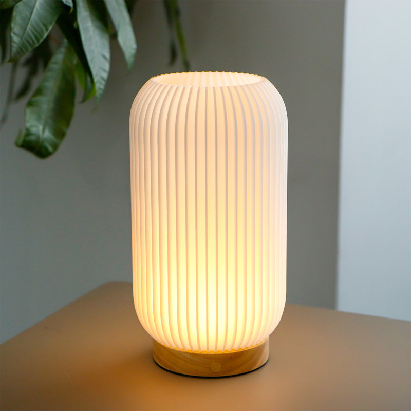 Ebern Designs 3-color Light Source Dimmable Touch Bedside Lamp