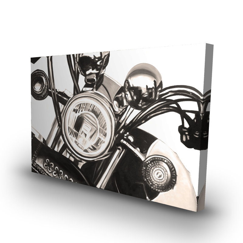 Toile de moto réaliste sépia | Décor de transport de bureau