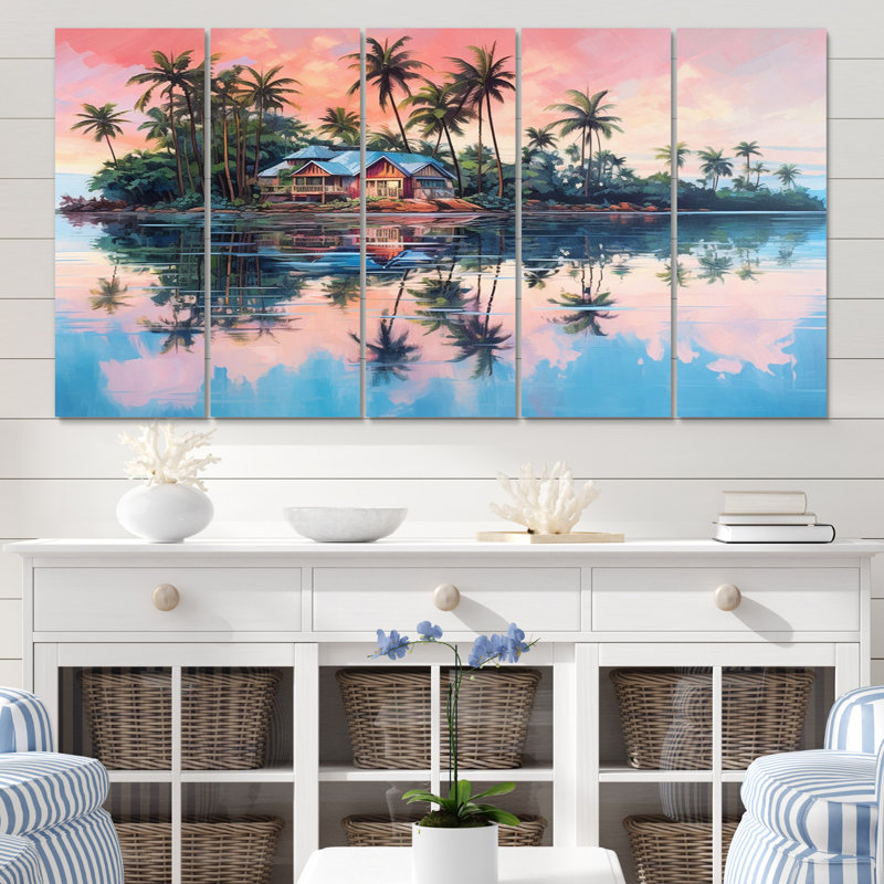 «Seaside Magic - Coastal Wall Art Print», 5 panneaux égaux