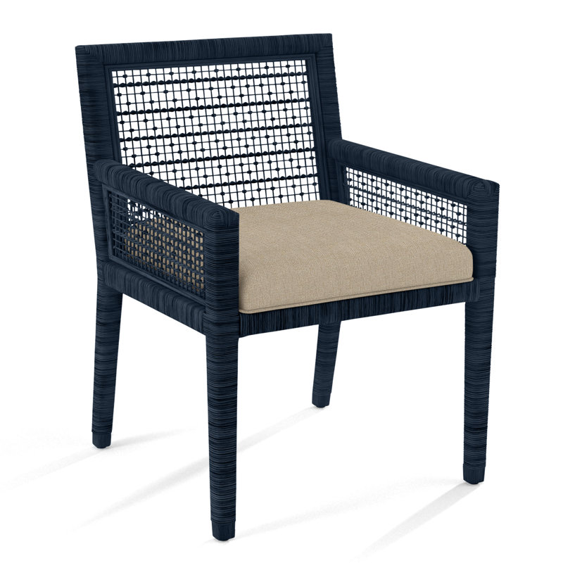 Pine Isle Arm Chair, Oatmeal Crypton Performance; 0822-74, Sea Mist