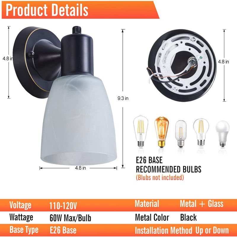 Kazden Corner Wall Light, Matte Black