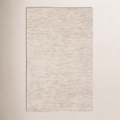 Midford Beige Hand-Woven Geometric Wool Rug
