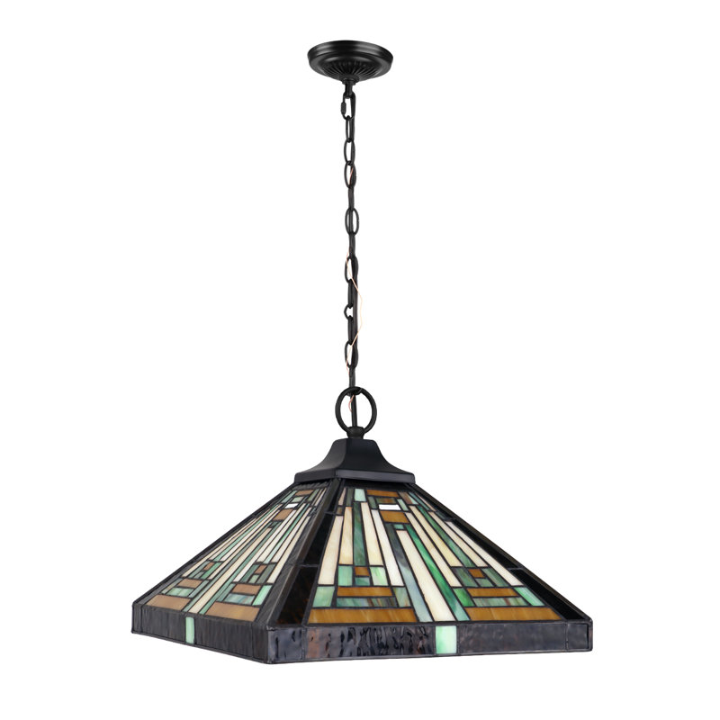 Abat-jour de plafond de style mission 1 lumière CHLOE Lighting INNES Tiffany