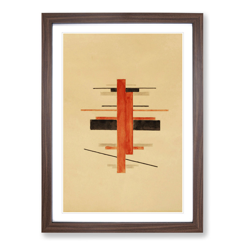 Suprematist Composition Vol.2 by Ilya Chashnik - Picture Frame Painting, 48cm H x 36cm W x 2cm D, Walnut Framed