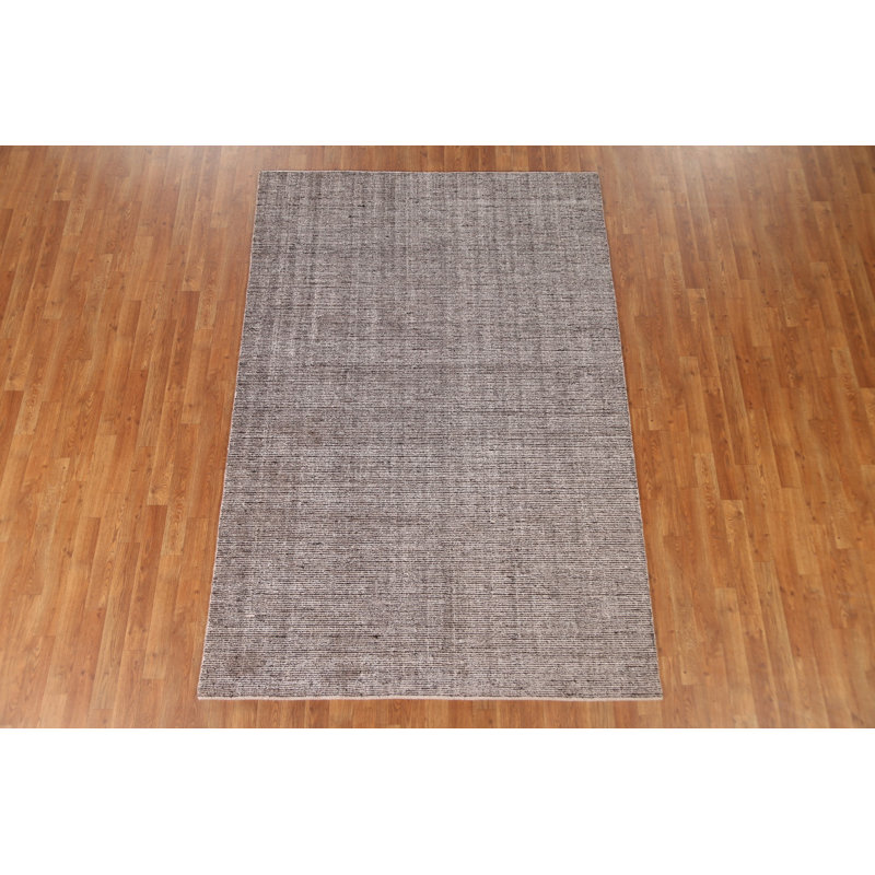 Tapis rayé Gabbeh noué à la main 5 x 8