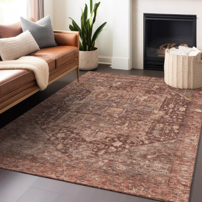 Tapis bourgogne intérieur / extérieur lavable à la machine Claudian ACN1240