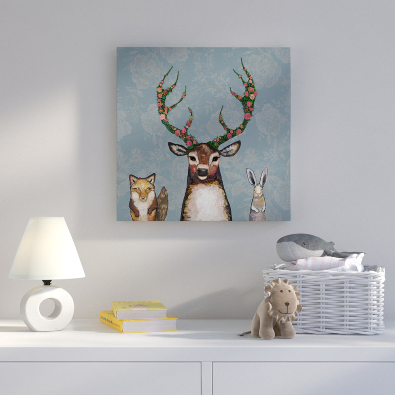 «Fox, Buck & Hare», art sur toile, H 24 po x L 24 po x l 1,25 po