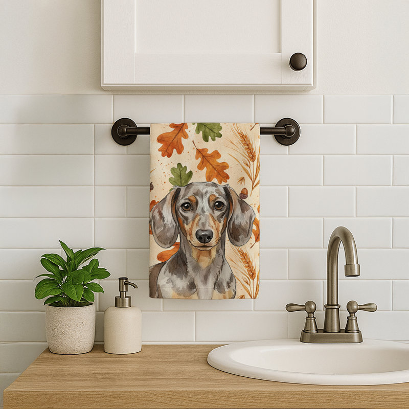 Serviette de cuisine tricolore Sheltie, Teckel pommelé