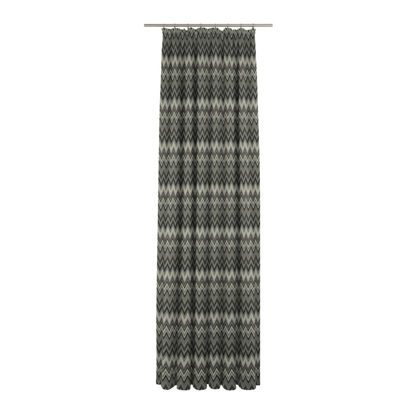 Kurtus Pencil Pleat Room Darkening Single Curtain, Dark Green/Black/Grey, 132 W x 245 D cm