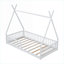 Lit plateforme simple en forme de maison fantaisiste avec clôture de sécurité, bois de pin blanc doux