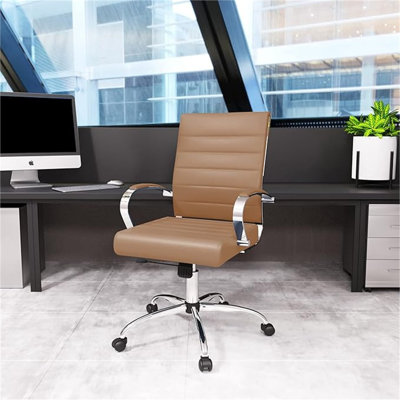 Fauteuil de bureau en cuir LeisureMod Benmar