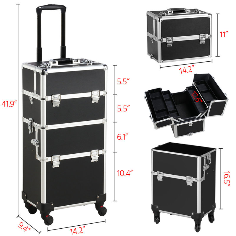 Trousse de maquillage 3 en 1 Acevedo, Noir