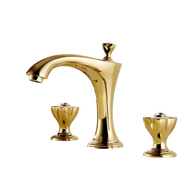 Toulon Dual Handle Gold Finish Bathroom Sink Faucet – Widespread Deck-Mount Design