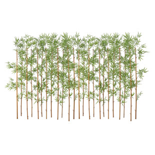Adcock Artificial Bamboo Tree, Privacy Fence Decor - Real Bamboo Pole with UV Resistant Leaves