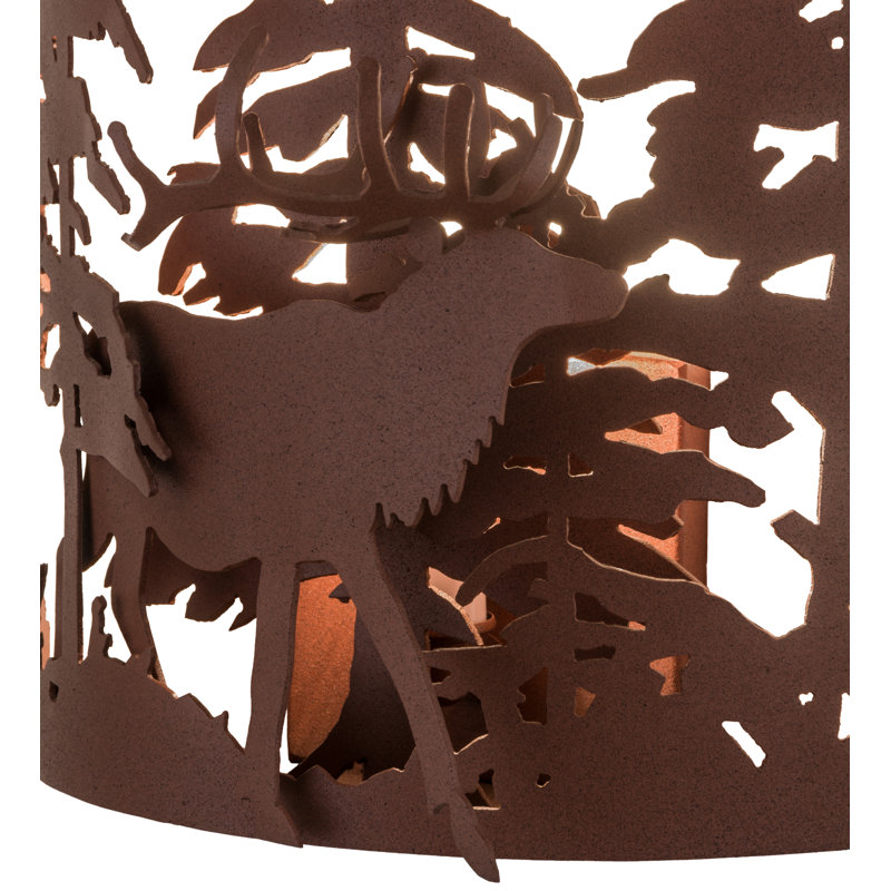 Rustic Lodge Steel Flush Mounted Sconce