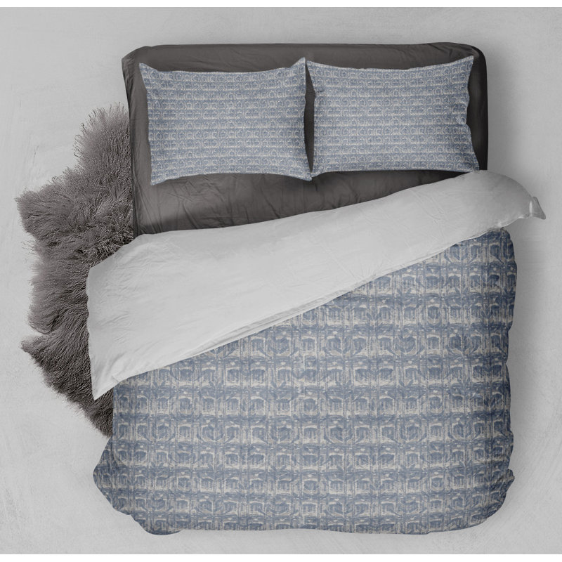 Polyester Twill Abstract Duvet Cover, King Comforter + 2 King Pillowcases