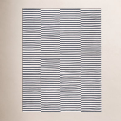 Ilona Ivory Gray Striped Cotton Rug