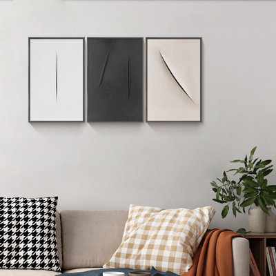 Partition en aluminium encadré, ensemble de 3 reproductions d'art encadrées sur toile