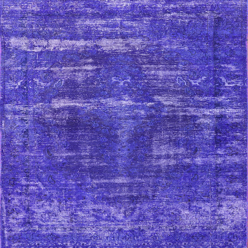 Tapis mauve abstrait, Carré 8 pi
