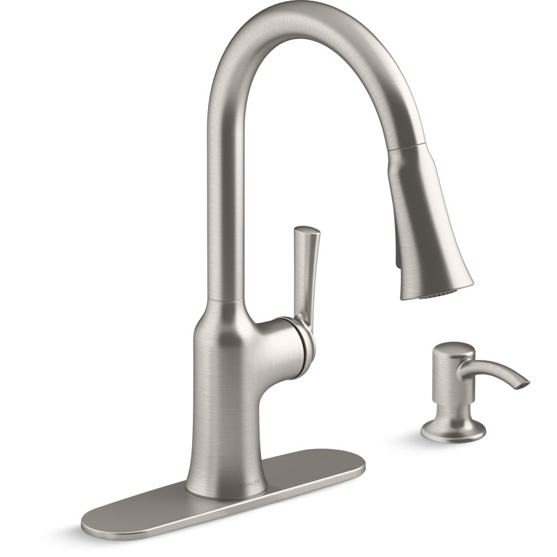 Robinet de cuisine Brynn, Acier inoxydable vibrant