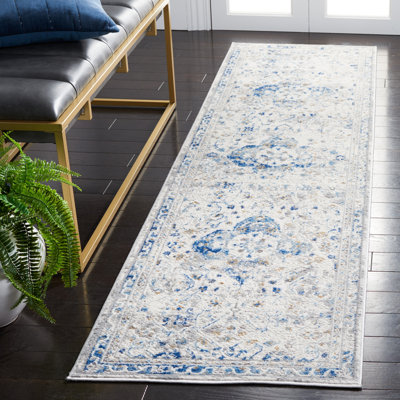 Tapis oriental gris / bleu Huckabee