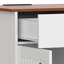 Meuble-bar à café moderne avec réfrigérateur, meuble à vin avec rangement pour bouteilles, prise électrique et étagères réglables.-2091577947
