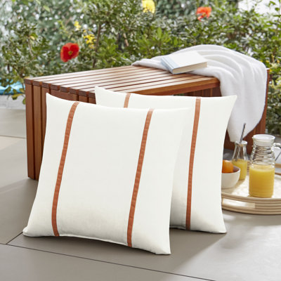 Rowe Striped Outdoor Reversible Throw Pillow