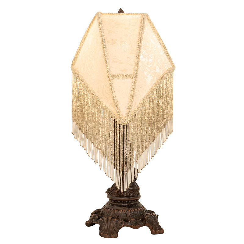 Reverse Painted Roses Table Lamp