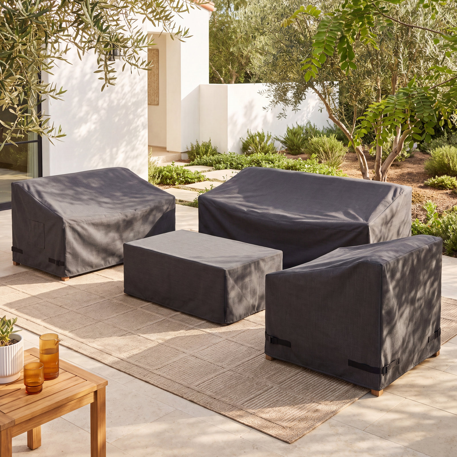 Samya 4 Piece Sofa Seating Group with Cushions