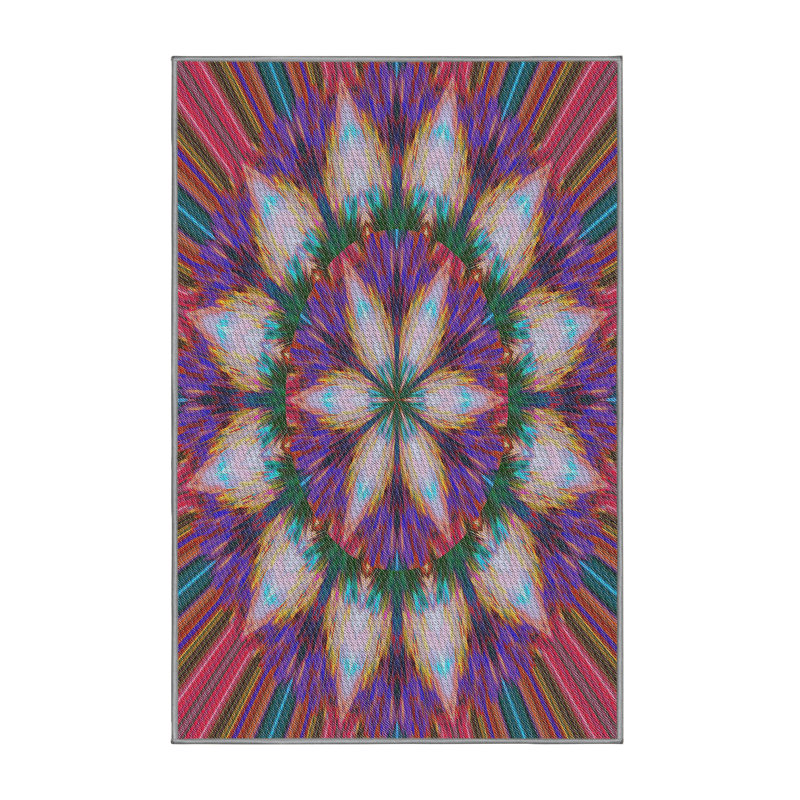 Abstrait rose Tapis décoratif, Rectangle 2 pi x 3 pi