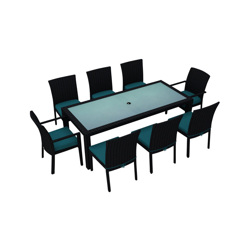Urbana Outdoor - Piece Dining Set, Canvas Charcoal Sunbrella® Canvas, Coffee Bean, 8
