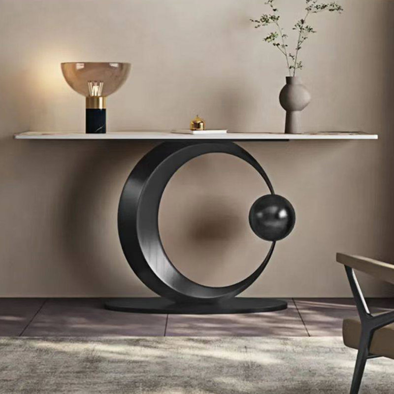 Console légère et luxueuse, H 33,5 po x l 55,1 po x P 13,8 po, Noir