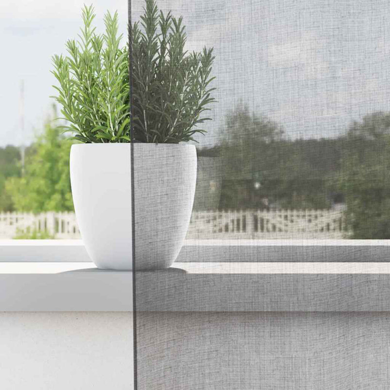 Semi Sheer Curtain Pair, Dark Grey, 140cm Width x 140cm Drop