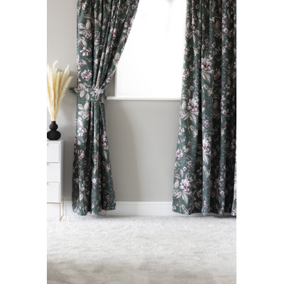 Cotton Blend Room Darkening Curtain Panel Pair