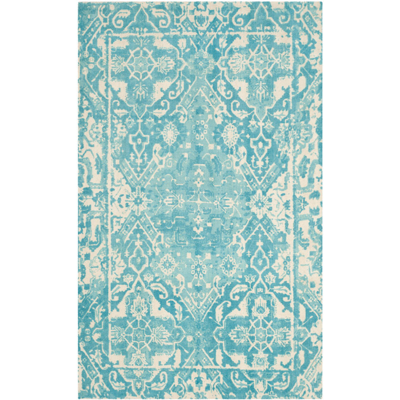 Restoration Vintage Hand Tufted Wool Oriental Rug, Rectangle 5' x 8'