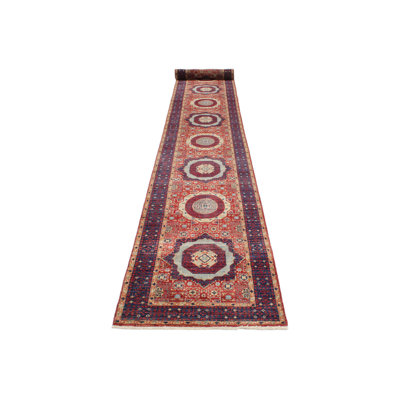 3x20 Burgundy and Navy Turkish Tribal Runner