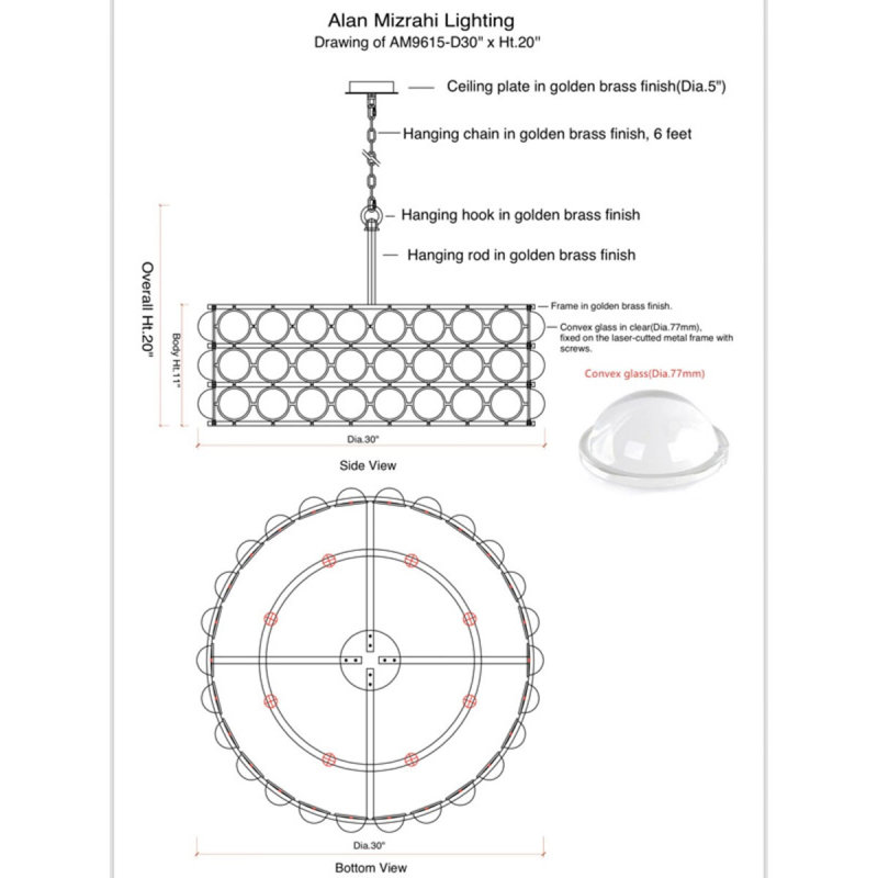 Light Crystal Drum Valentine Chandelier, Clear, Polished Gold, 42” Dia x 20” Height